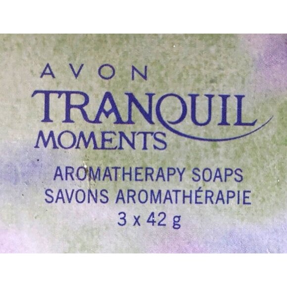 VTG Avon Tranquil Moments Aromatherapy Soap Box Set 3* 42 g. Purple Flower Shape - Picture 6 of 7